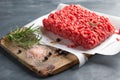 Minced meat on butcher pape Royalty Free Stock Photo