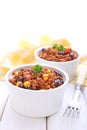 Minced meat with corn, sweet peppers and beans Royalty Free Stock Photo