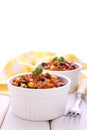 Minced meat with corn, sweet peppers and beans Royalty Free Stock Photo