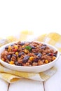 Minced meat with corn, sweet peppers and beans Royalty Free Stock Photo