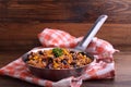 Minced meat with corn, sweet peppers and beans Royalty Free Stock Photo