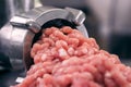 Minced meat grinder close-up Royalty Free Stock Photo