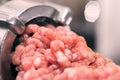 Minced meat grinder close-up Royalty Free Stock Photo
