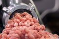 Minced meat grinder close-up Royalty Free Stock Photo