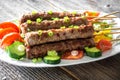 Minced meat kebab with fresh vegetable Royalty Free Stock Photo