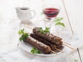 Minced meat kebab Royalty Free Stock Photo