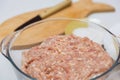Minced meat for making cutlets. Cooking at home Royalty Free Stock Photo