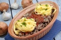 Minced meat with tagliatelle