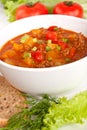Minced meat and vegetable tomato soup