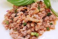 Minced pork larb, Thai food with vegetables