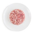 Minced pork in plate isolated Royalty Free Stock Photo