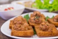 Minced pork toast, Chinese snacks High resolution Royalty Free Stock Photo