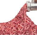 Mincer and a pile of chopped meat