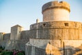 Minceta Tower and Dubrovnik medieval old town city walls in Croatia Royalty Free Stock Photo