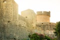 Minceta Tower and Dubrovnik medieval old town city walls in Croatia Royalty Free Stock Photo