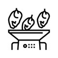 mincing machine chicken meat factory line icon vector illustration