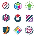 Mind bending attractive application design logo modern solution icon set
