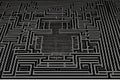mind-bending optical illusion of a maze on an infinite plane