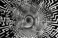 mind-bending optical illusion of a spinning tunnel, with the stars visible in the background Royalty Free Stock Photo