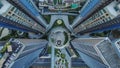 Mind-blowing drone shot of the amazing architecture in Asia. Aerial photography from Hongkong.