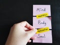 Mind Body Soul. Meditation and Relaxation. Mindfulness and healthy lifestyle. Royalty Free Stock Photo