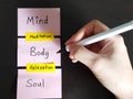 Mind Body Soul. Meditation and Relaxation. Mindfulness and healthy lifestyle. Royalty Free Stock Photo