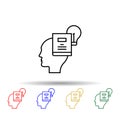 Mind, Book, lightbulb multi color style icon. Simple thin line, outline vector of creative thinking icons for ui and ux, website