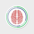 Mind brain sticker icon. Mind brain simple icon for web design isolated on white background Royalty Free Stock Photo