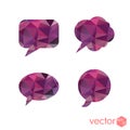 Mind cloud with a polygonal pattern purple set of icons Royalty Free Stock Photo