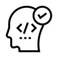Mind coding vector line icon Royalty Free Stock Photo