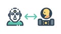 Mind Control Interface, Neural Command Thought-Driven Tech, vector design Generative AI Royalty Free Stock Photo