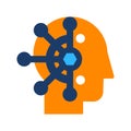 Mind control, thought manipulation flat vector icon Royalty Free Stock Photo