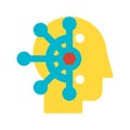 Mind control, thought manipulation flat vector icon Royalty Free Stock Photo