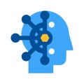 Mind control, thought manipulation flat vector icon Royalty Free Stock Photo