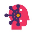 Mind control, thought manipulation flat vector icon Royalty Free Stock Photo