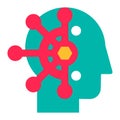 Mind control, thought manipulation flat vector icon Royalty Free Stock Photo