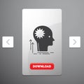 Mind, Creative, thinking, idea, brainstorming Glyph Icon in Carousal Pagination Slider Design & Red Download Button