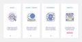 Mind experience processes in human head, UX, UI onboarding mobile app page screen set