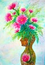 Mind flower human head mental spiritual abstract art watercolor painting illustration design drawing Royalty Free Stock Photo