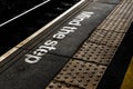 Mind the gap sign, London underground Royalty Free Stock Photo