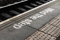 Mind the gap sign, London underground