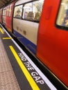 Mind the gap sign in London Underground station Royalty Free Stock Photo