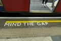 Mind the gap sign, on the London Underground Royalty Free Stock Photo