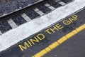 Mind the gap sign Royalty Free Stock Photo