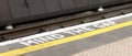 Mind the gap, warning in the London underground Royalty Free Stock Photo