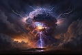 mind of god, with lightning bolts and thunderclouds, bringing power and revelation to the world