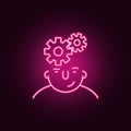 mind on head icon. Elements of What is in your mind in neon style icons. Simple icon for websites, web design, mobile app, info Royalty Free Stock Photo