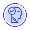 Mind, Head, Solution, Thinking Blue Dotted Line Line Icon