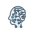 Color illustration icon for Mind, headpiece and nous