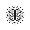 Black line icon for Mind, sense and brain